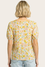 Citrus Garden Short Sleeve Blouse (S-XL)
