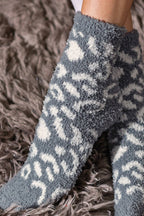 Leopard Cozy Chenille Socks (several colors)