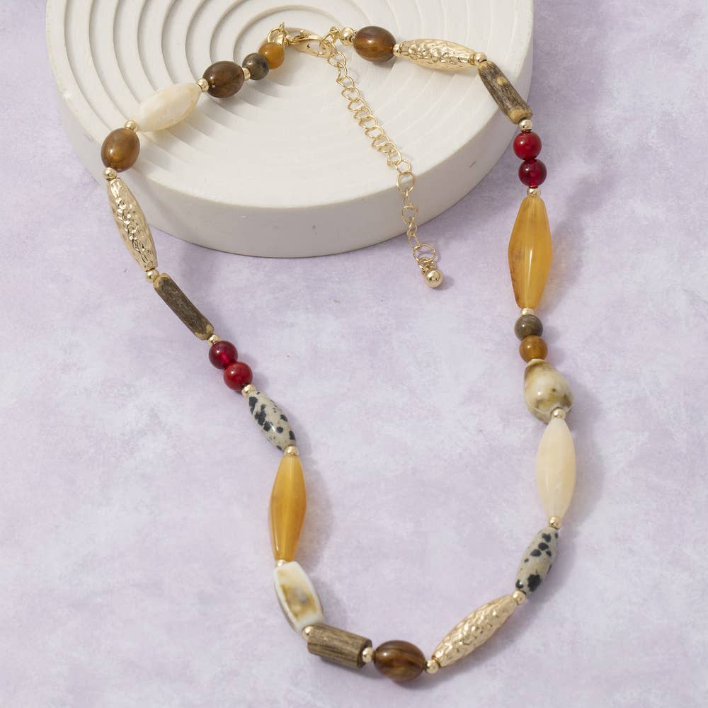 Oval Bead Statement Necklace