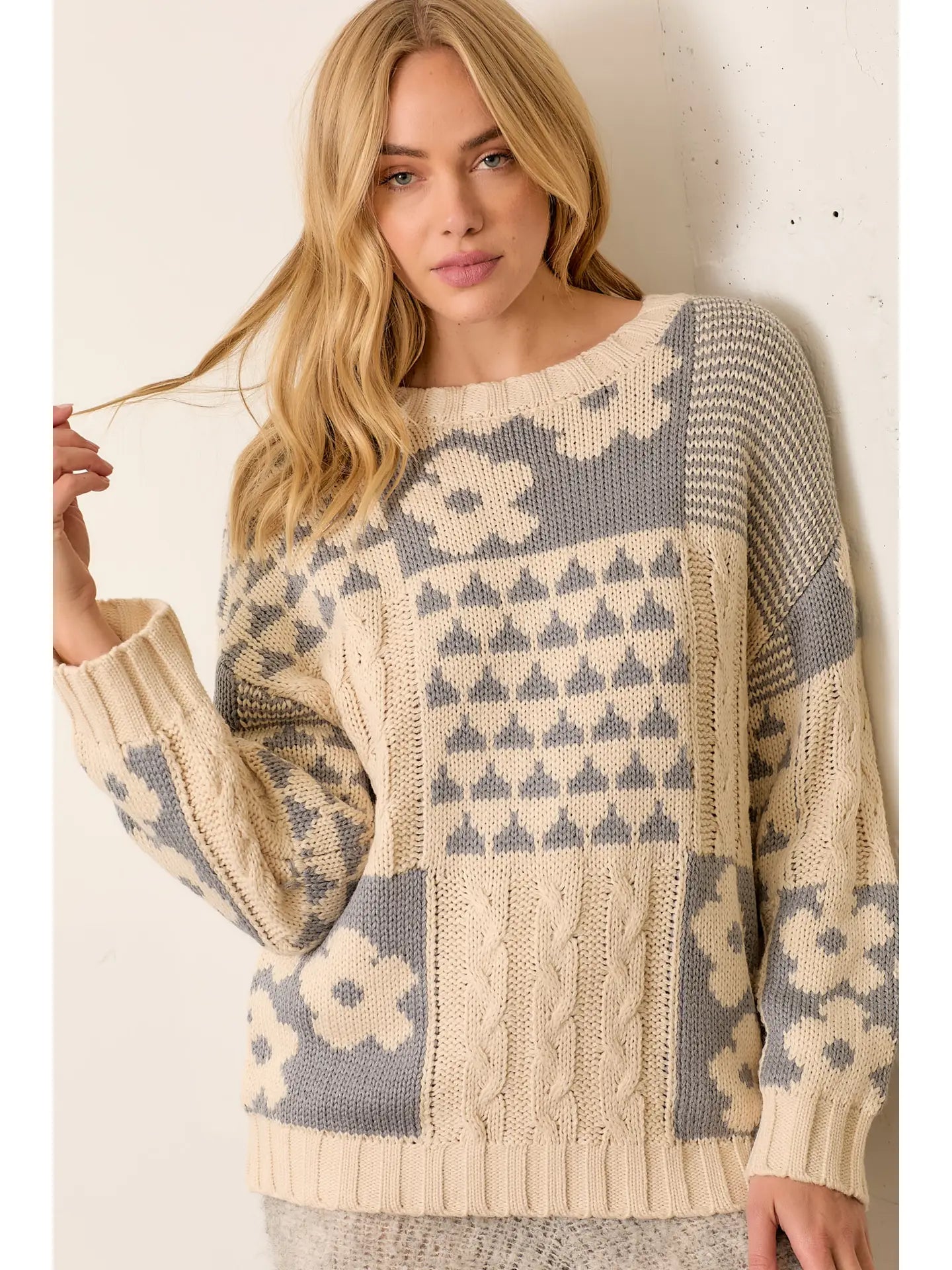 Knit Kaleidoscope Pullover Sweater