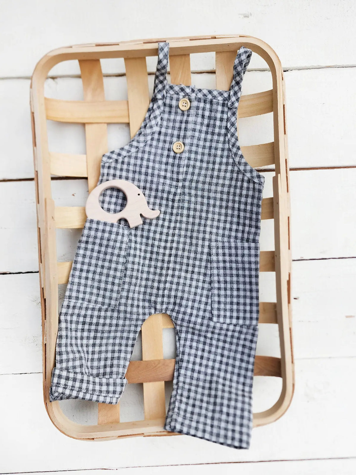 Atticus Gingham Cotton Romper