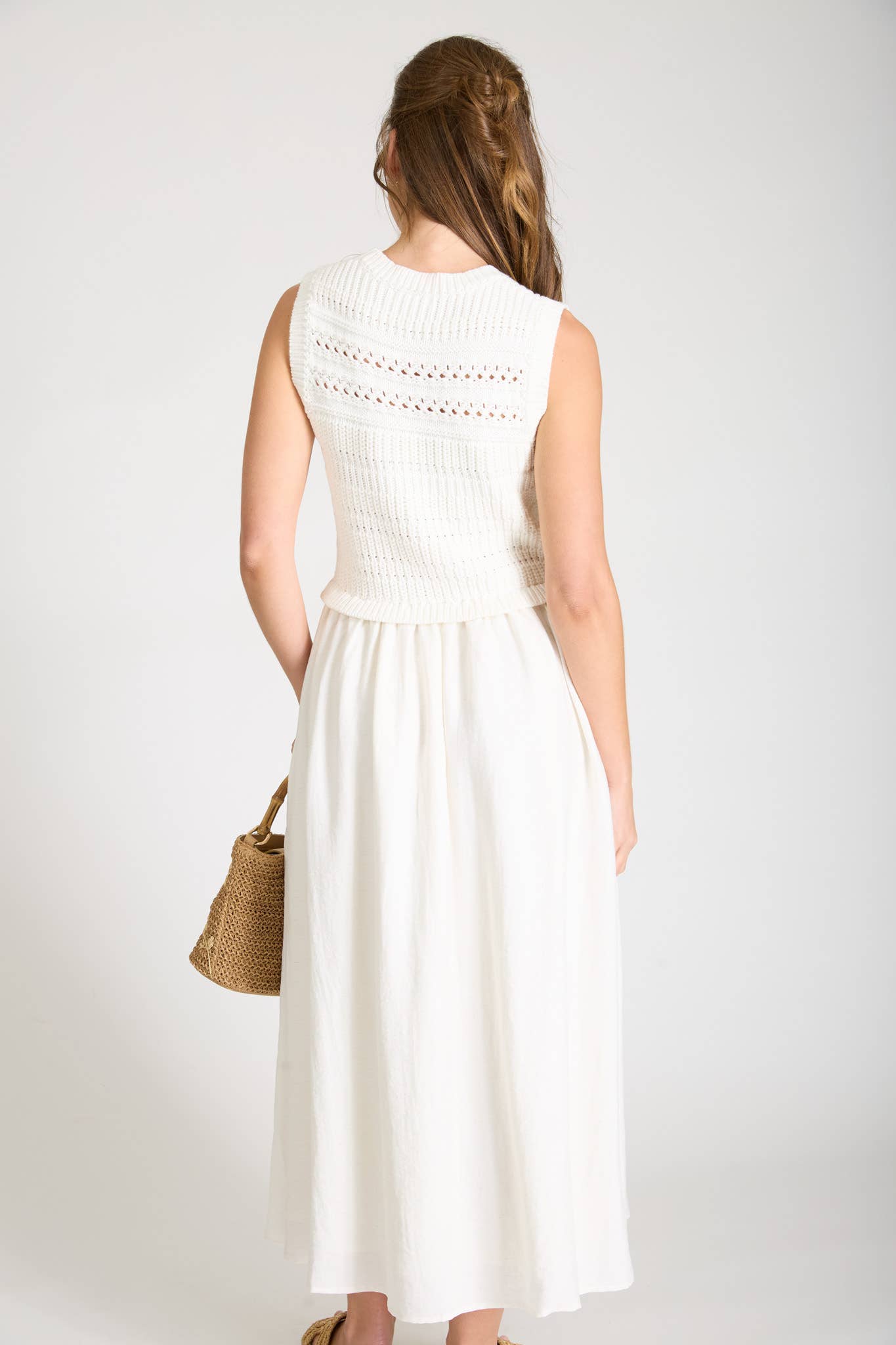 Pure Grace Smocked Sleeveless Dress