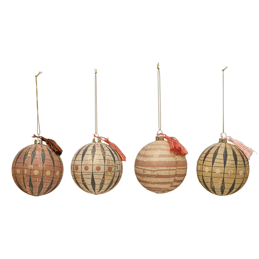 Paper Mache Christmas Ornament (4 styles)