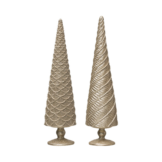 Champagne Embossed Christmas Tree