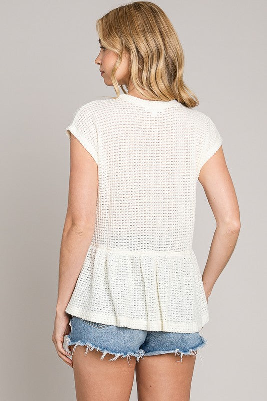 Wear Me All Day Whitney Waffle Knit Top