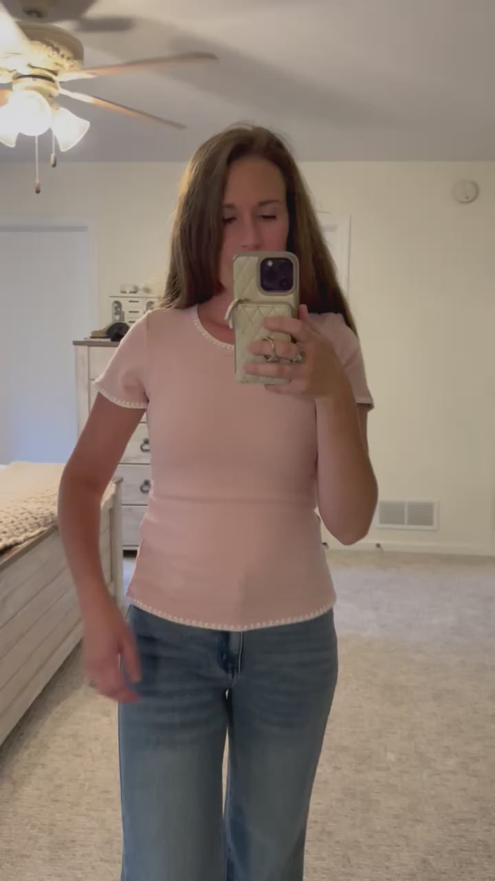 Sweet Stitch Short Sleeve Top
