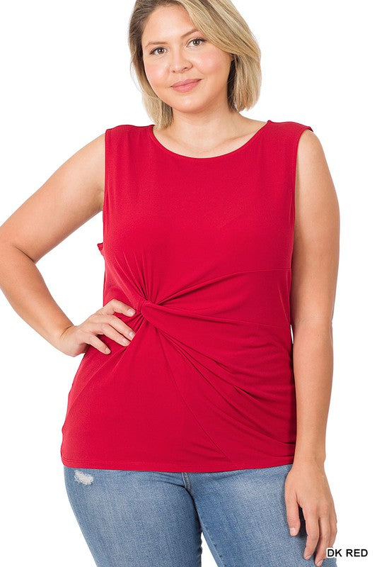 Ruby Red Twist Tank (S-3X)