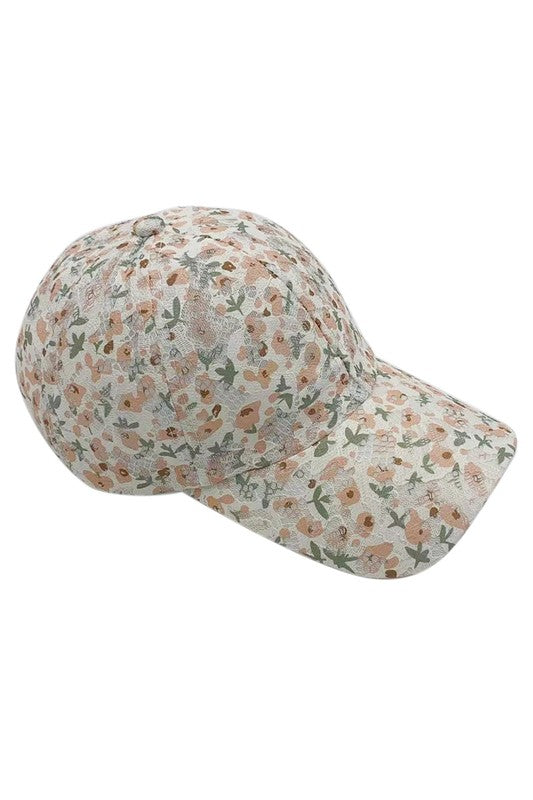 Floral baseball shops hat