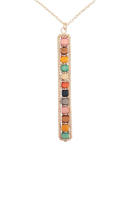 Cici Bar Beaded Necklace (3 Colors)