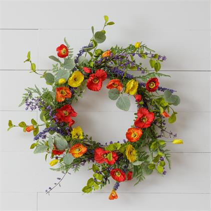 Colored Poppies Wreath
