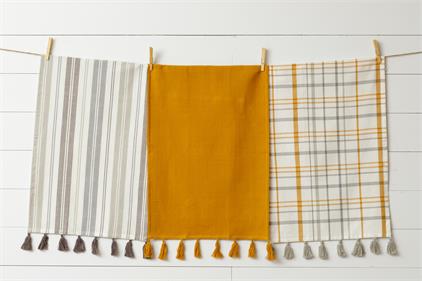 Gray & Mustard Tea Towels